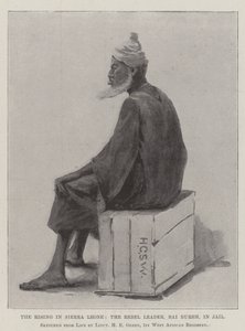 Le soulèvement en Sierra Leone, le chef rebelle, Bai Bureh, en prison - Henry Charles Seppings Wright
